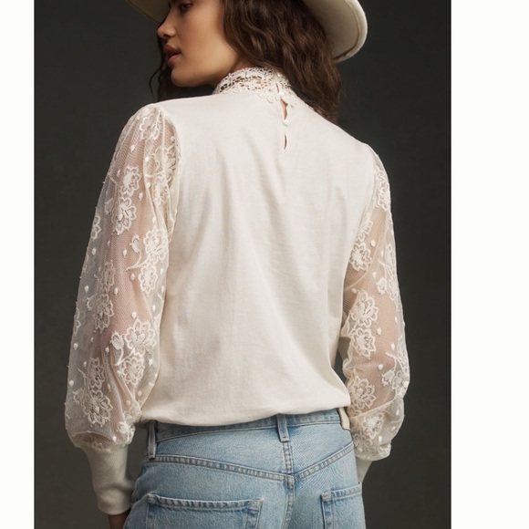 NWT Anthropologie Tiny Oriana Long-Sleeve Lace Top 1X - Picture 9 of 16